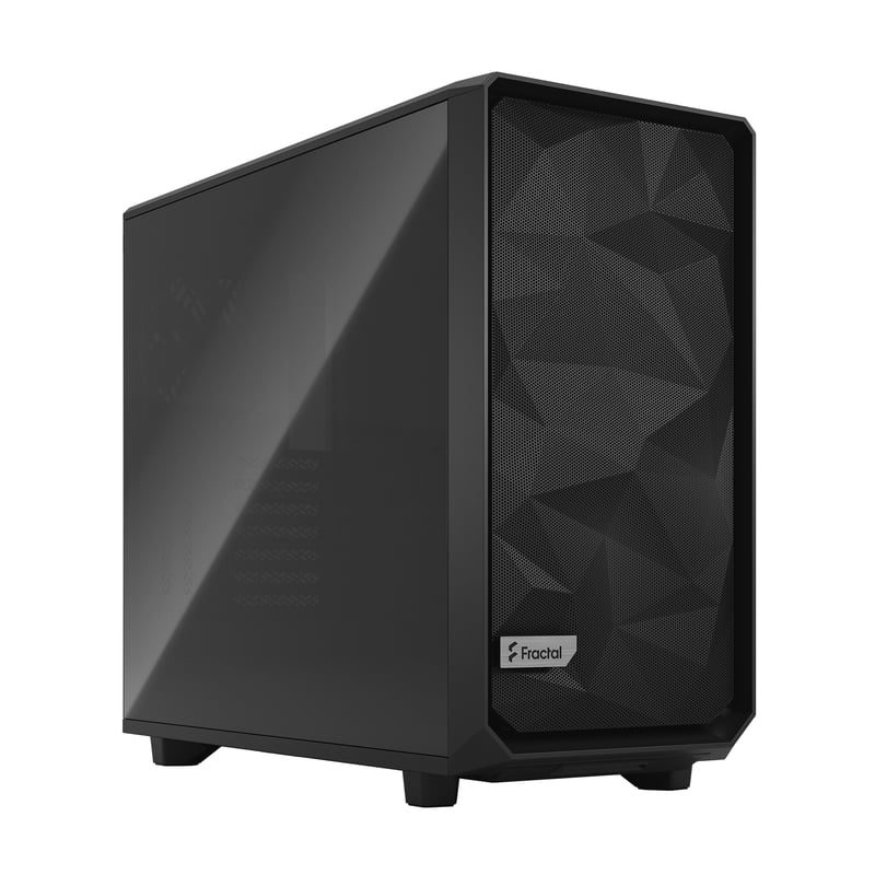 Fractal Design Meshify 2 Black Tempered Glass Dark Tint Mid Tower Gaming Cabinet | 3 x 140mm Fans Included | Tempered Glass Side Panel
