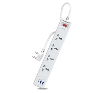 Honeywell Platinum Series 4 Universal Socket Surge Protector with 2 x USB Type A 1 x USB Type C PD White 1.8 Meter