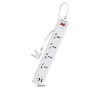 Honeywell Platinum Series 4 Universal Socket Surge Protector with 2 x USB Type A 1 x USB Type C PD White 1.8 Meter