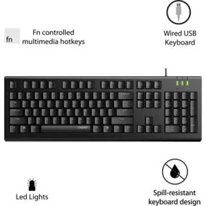 Rapoo NK1800 Wired Keyboard _ Spill Resistant