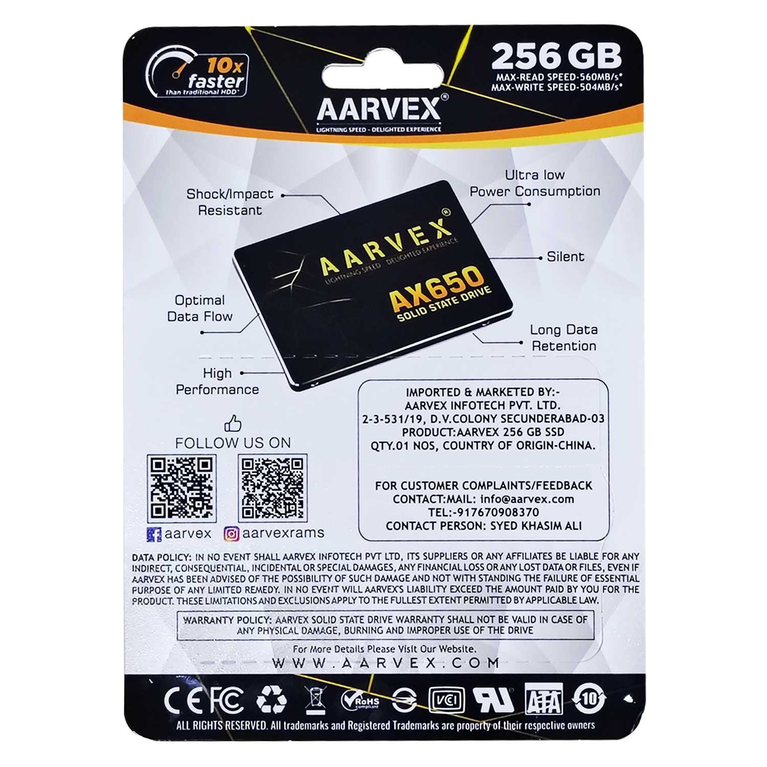 AARVEX AX650 256GB 2.5 inch Internal SATA SSD 4 | Krgkart.com AARVEX AX650 256GB 2.5 inch Internal SATA SSD-4