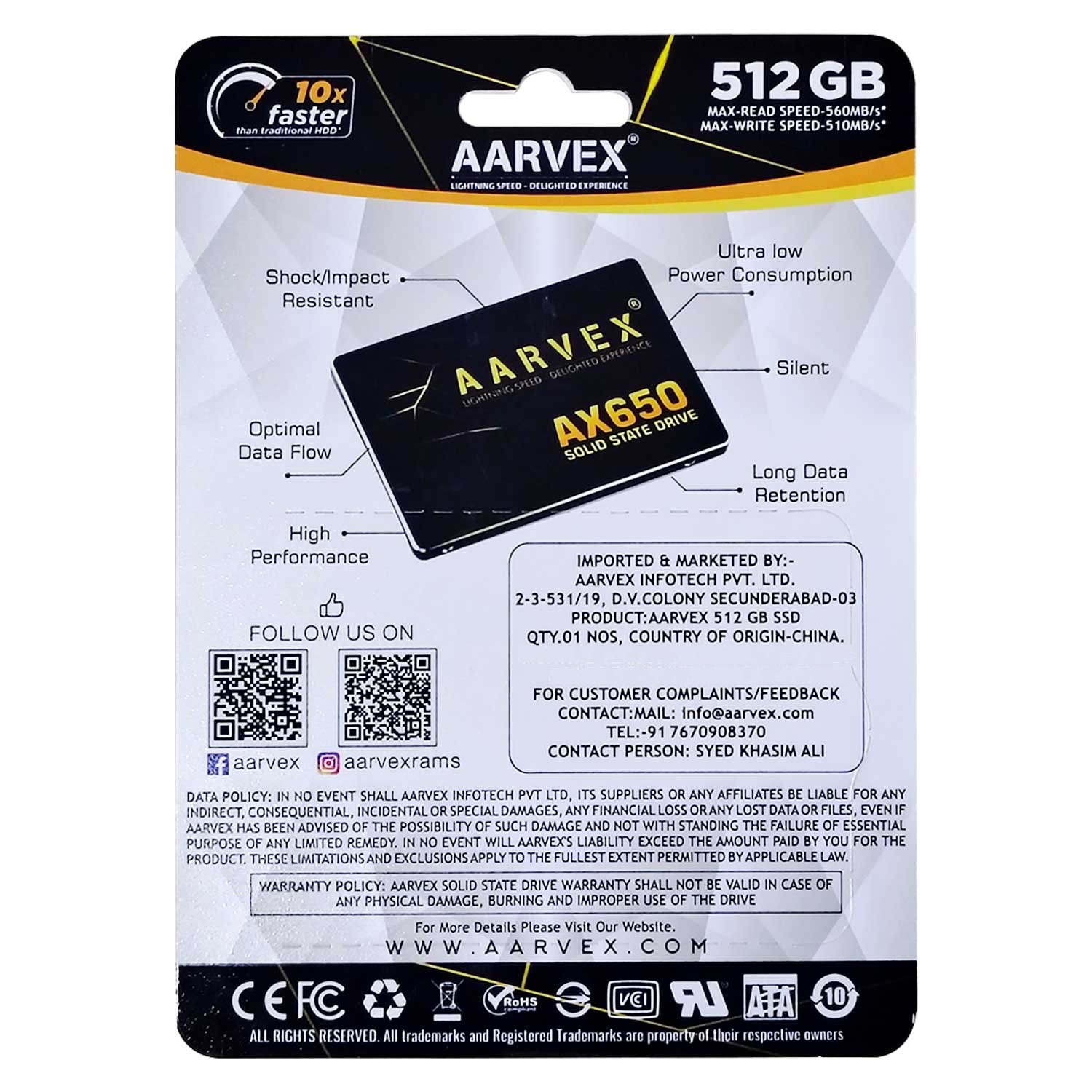 AARVEX AX650 512GB 2.5 inch Internal SATA SSD 4 | Krgkart.com AARVEX AX650 512GB 2.5 inch Internal SATA SSD - Image 3