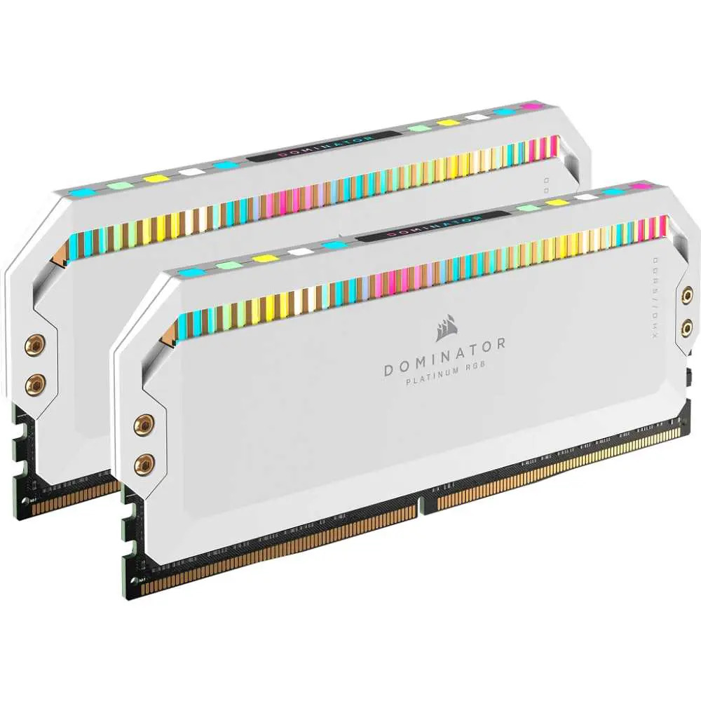 Corsair Dominator Platinum RGB 32GB 2x16GB 5600MHz DDR5 Desktop RAM _ C36 Memory Kit _ White