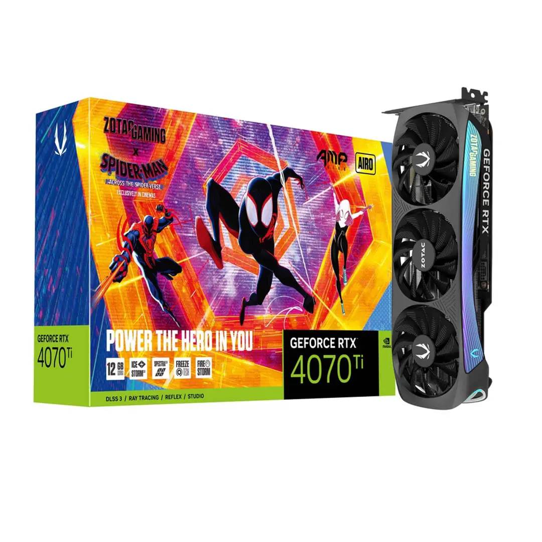 Zotac Gaming Nvidia GeForce RTX 4070 Ti AMP AIRO 12GB GDDR6X Graphics Card SPIDER MAN