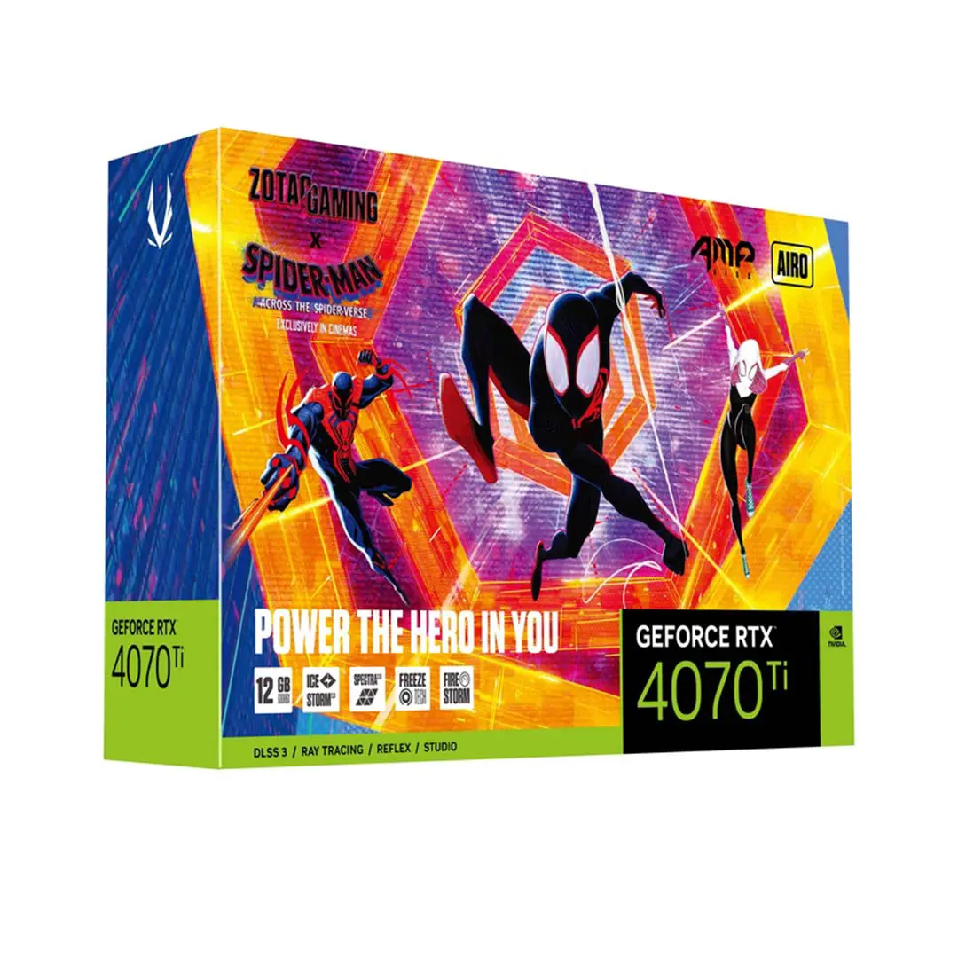 Zotac Gaming Nvidia GeForce RTX 4070 Ti AMP AIRO 12GB GDDR6X Graphics Card SPIDER MAN