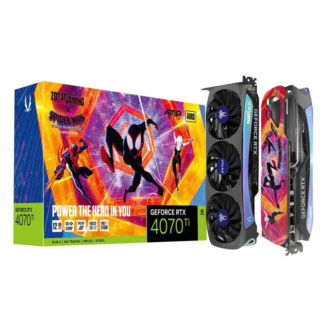 Zotac Gaming Nvidia GeForce RTX 4070 Ti AMP AIRO 12GB GDDR6X Graphics Card SPIDER MAN