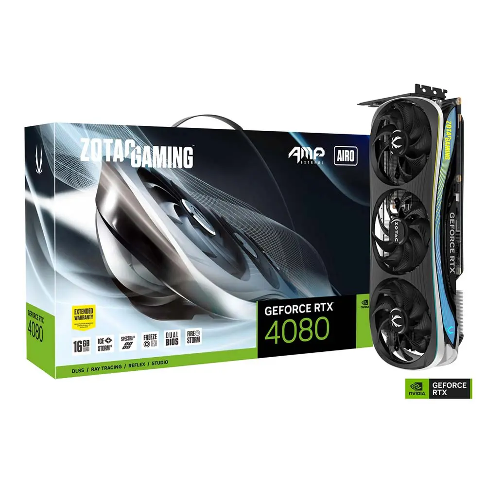 Zotac Nvidia GeForce RTX 4080 AMP Extreme AIRO 16GB GDDR6X Graphics Card