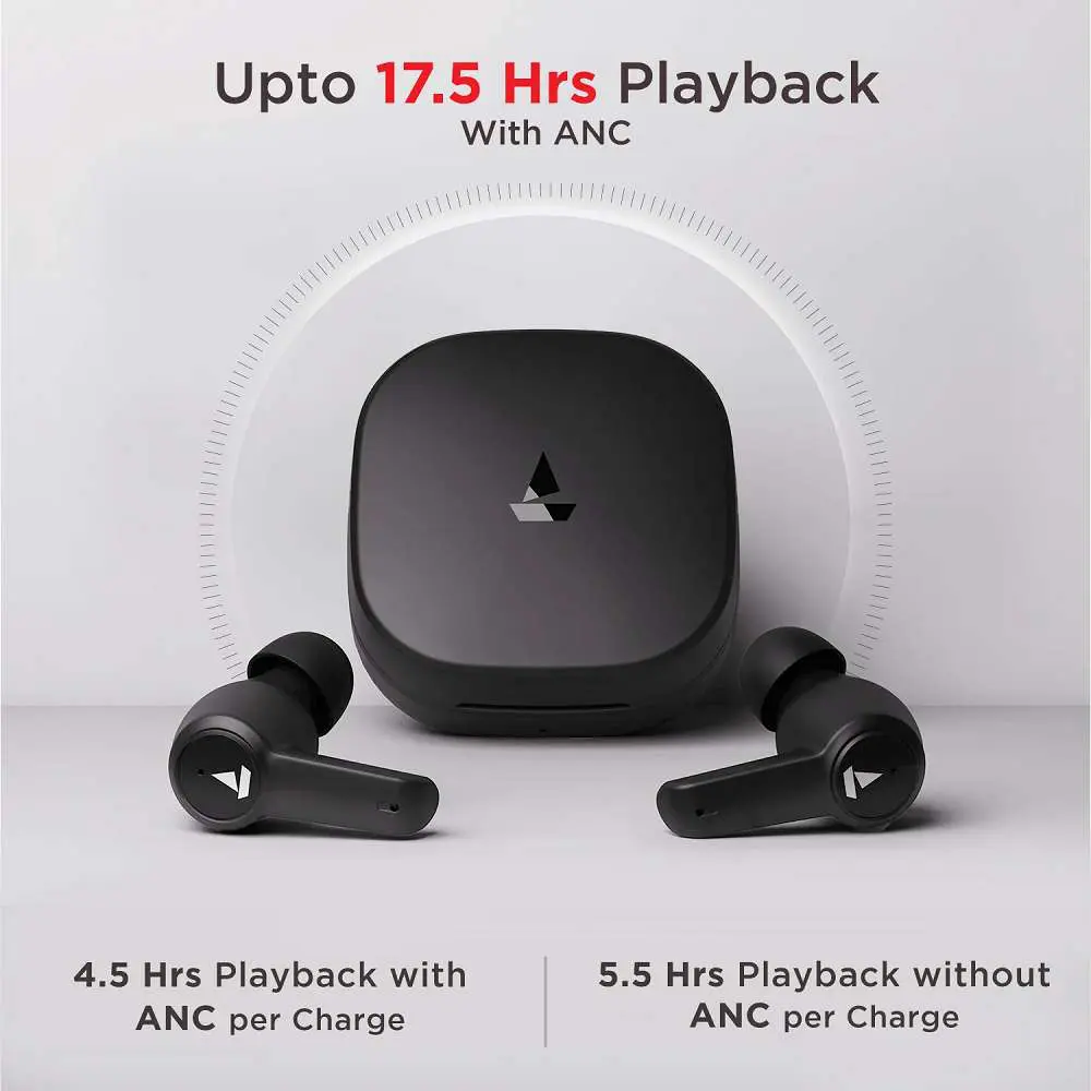 Boat Airdopes 411 Anc Wireless Earbuds - Black-07