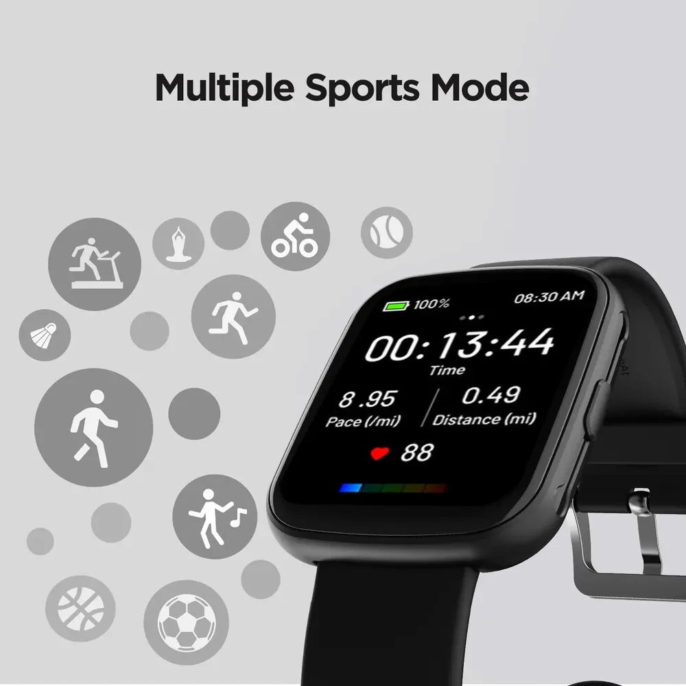 boAt Wave Play Vivid 1.69 Inch HD Display Smartwatch Active Black
