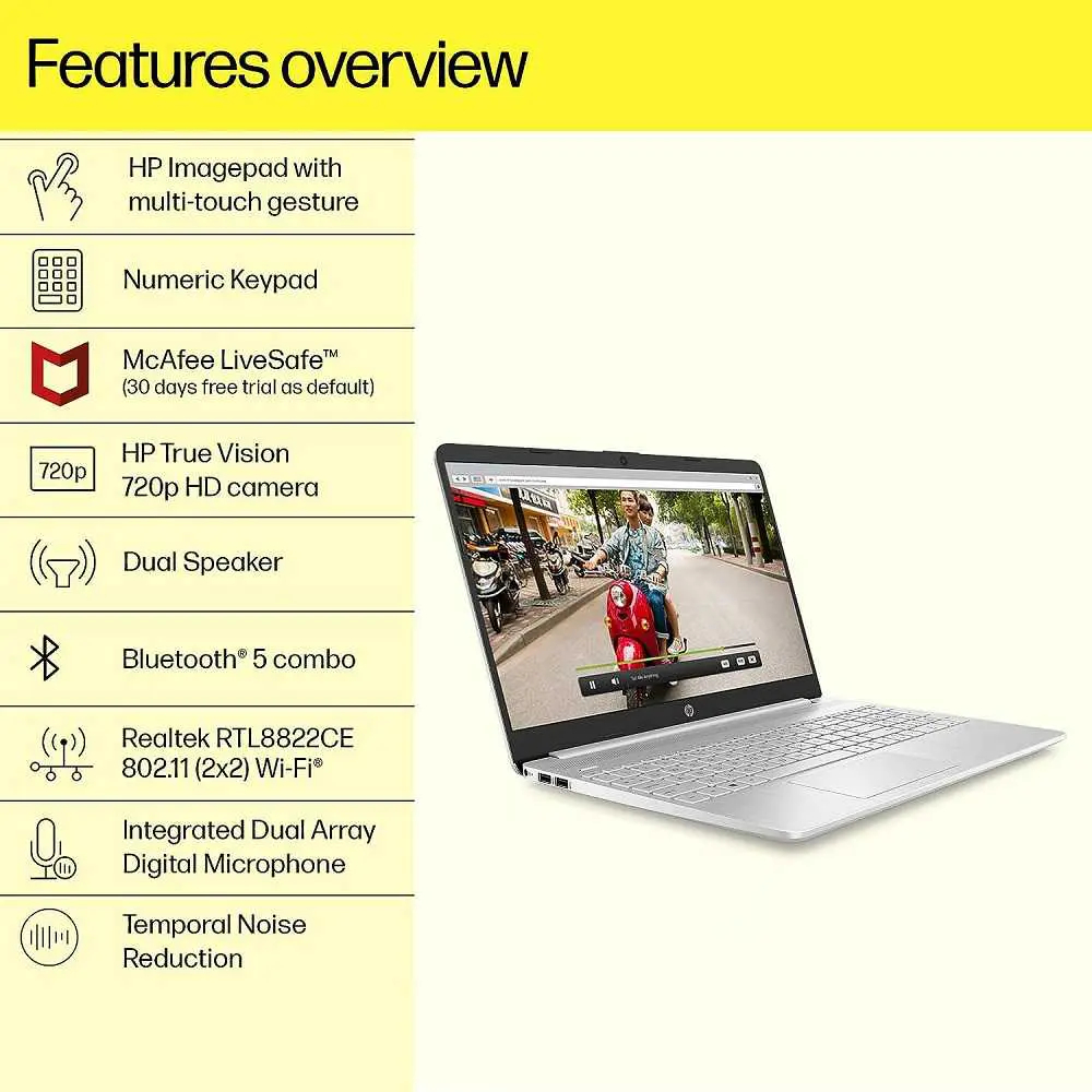 HP 15s-fr2515TU Laptop - 15.6 inch FHD Display, Core i3 11th Gen, 8GB DDR4 RAM, 512GB SSD - Image 4