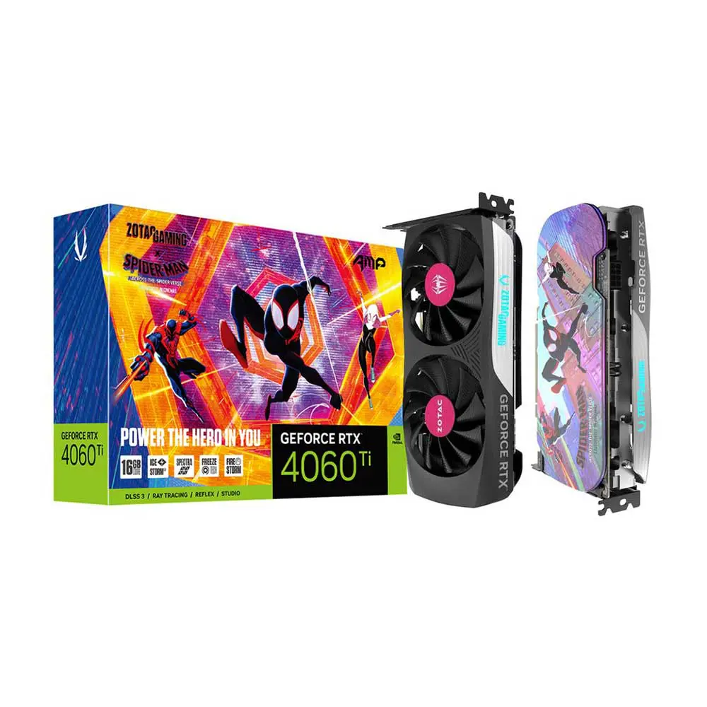 Zotac Gaming Nvidia GeForce RTX 4060 Ti AMP 16GB GDDR6 Graphics Card SPIDER MAN