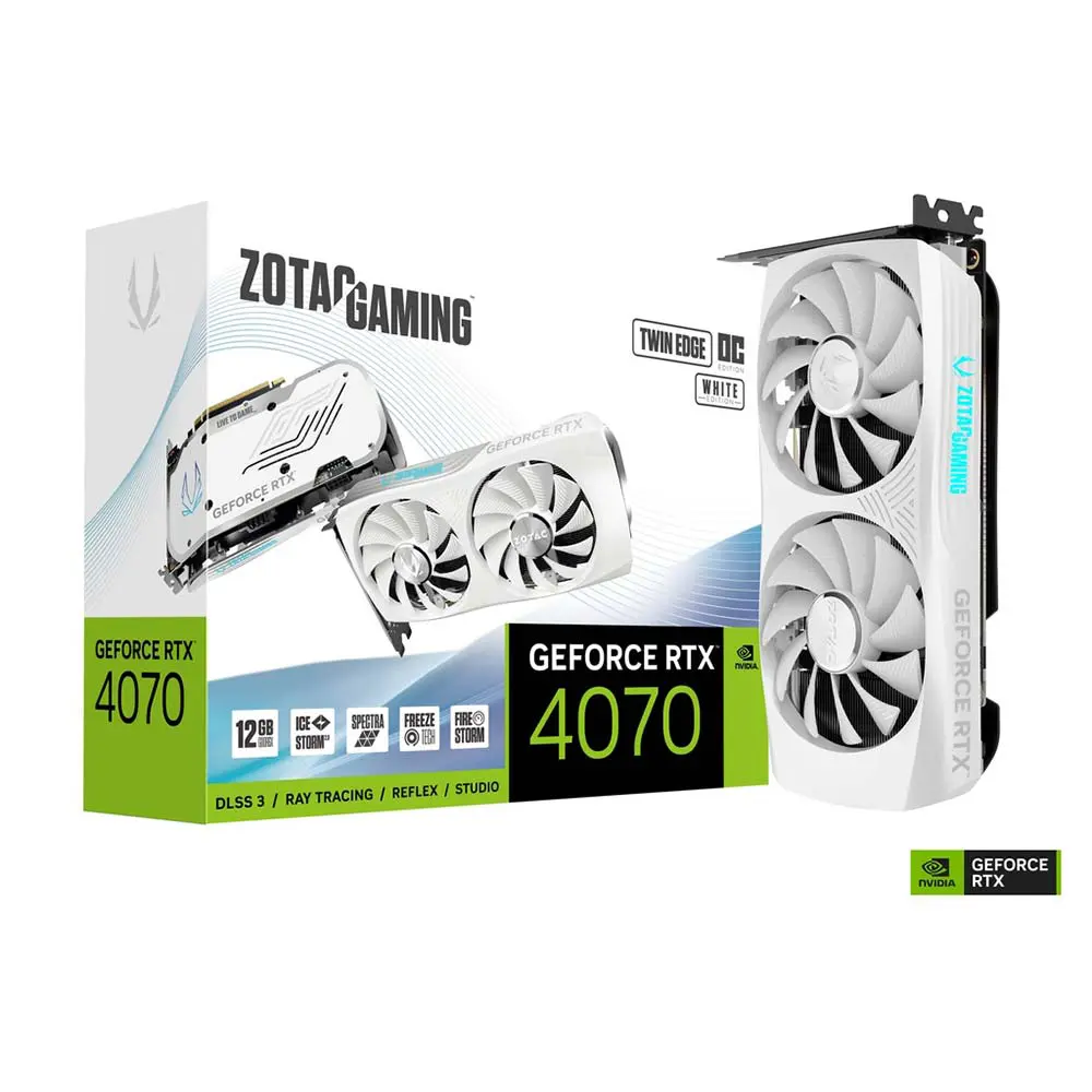 Zotac Nvidia GeForce RTX 4070 Twin Edge OC 12GB GDDR6X Graphics Card White Edition
