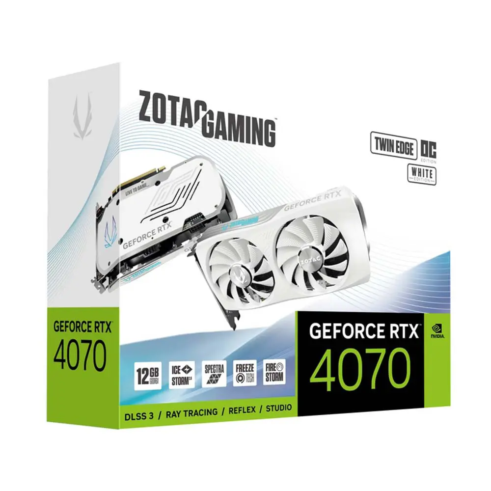Zotac Nvidia Geforce Rtx 4070 Twin Edge Oc 12gb Gddr6x Graphics Card White Edition