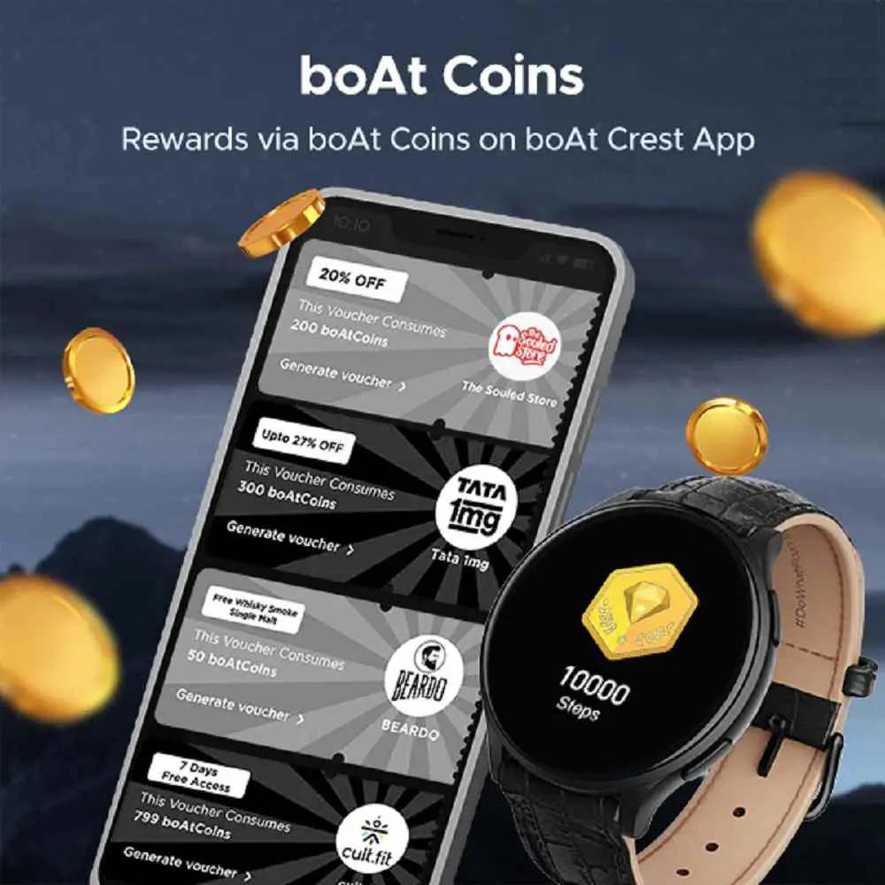 boAt Primia Curv Bluetooth Calling Smartwatch - Black Leather - Image 6