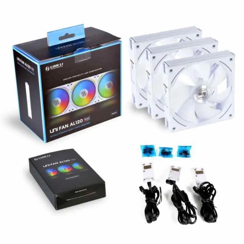 Lian Li Uni Fan Al120 Argb White Case Fan Triple Pack
