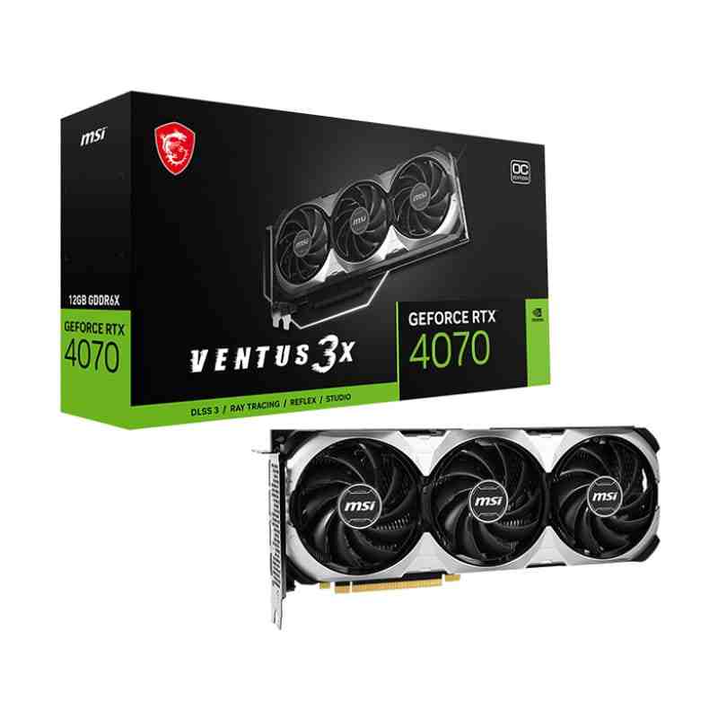 MSI Nvidia GeForce RTX 4070 Ventus 3X 12GB OC Graphics Card