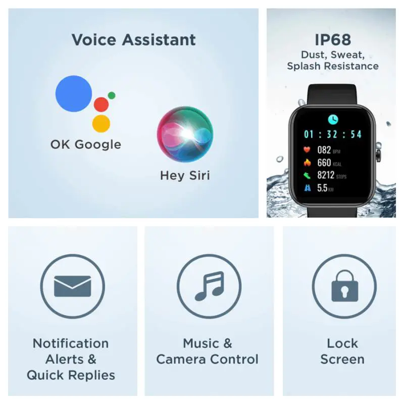 boAt Wave Arcade Bluetooth Calling Smartwatch - Black - Image 5