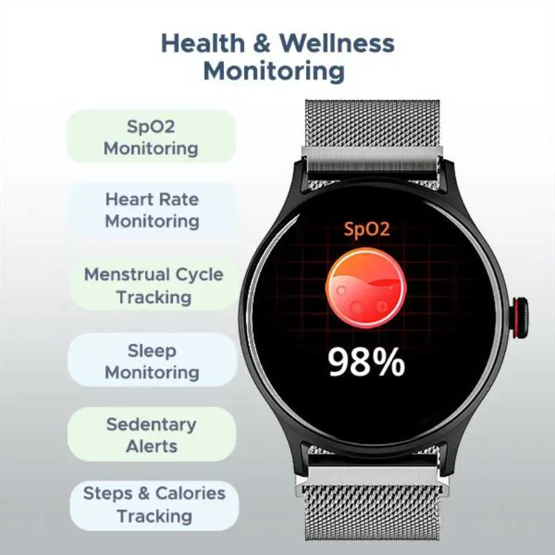 boAt Primia Celestial Bluetooth Calling Smartwatch - Silver Metal - Image 5