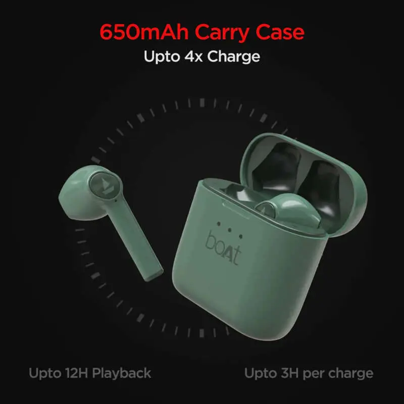 Boat Airdopes 138 Wireless Earbuds - ViperGreen