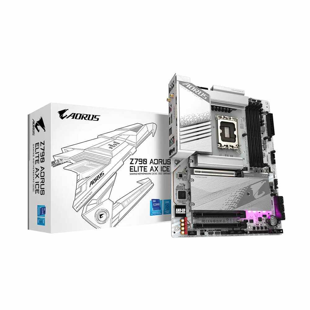 Gigabyte Z790 Aorus Elite AX Ice ATX Motherboard – Intel Z790 Express Chipse, LGA1700 socket