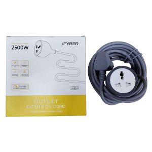 iFYBER iFOEC 05 Single Universal Socket Extension Cord Grey 5 Meter