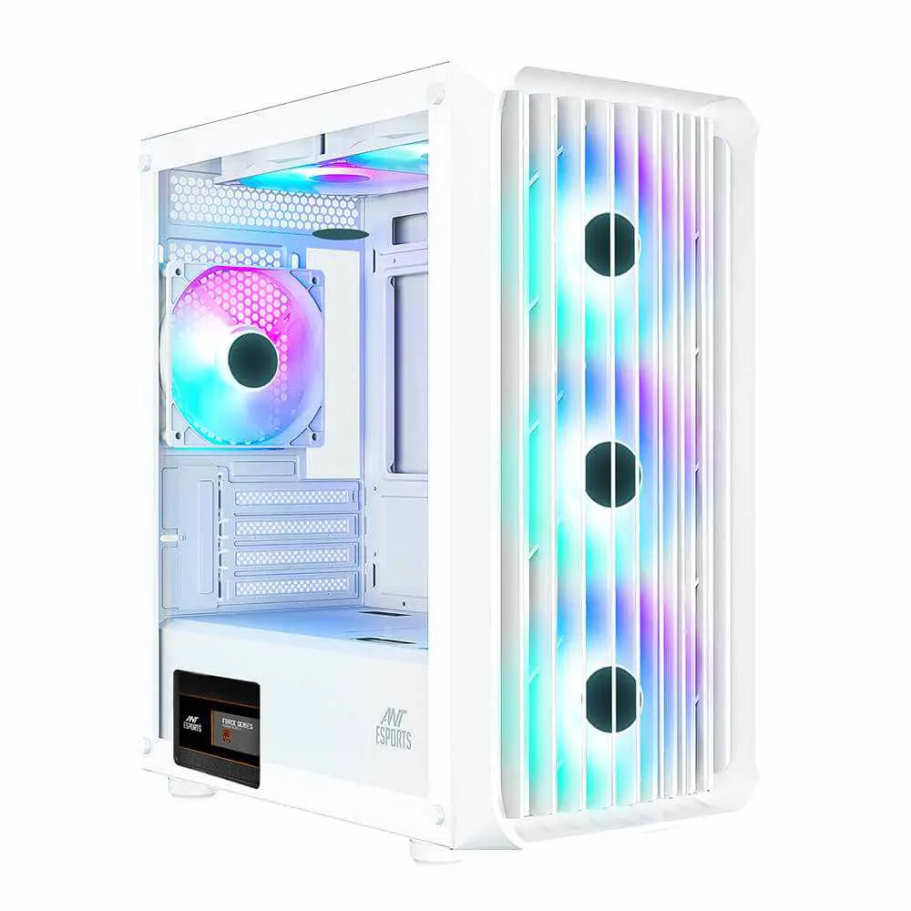 Ant Esports 205 MINI 6F ARGB Mid Tower Gaming Cabinet – White