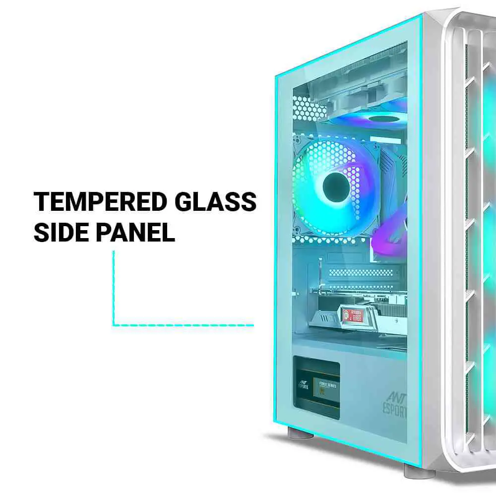 Ant Esports 205 MINI 6F ARGB Mid Tower Gaming Cabinet White