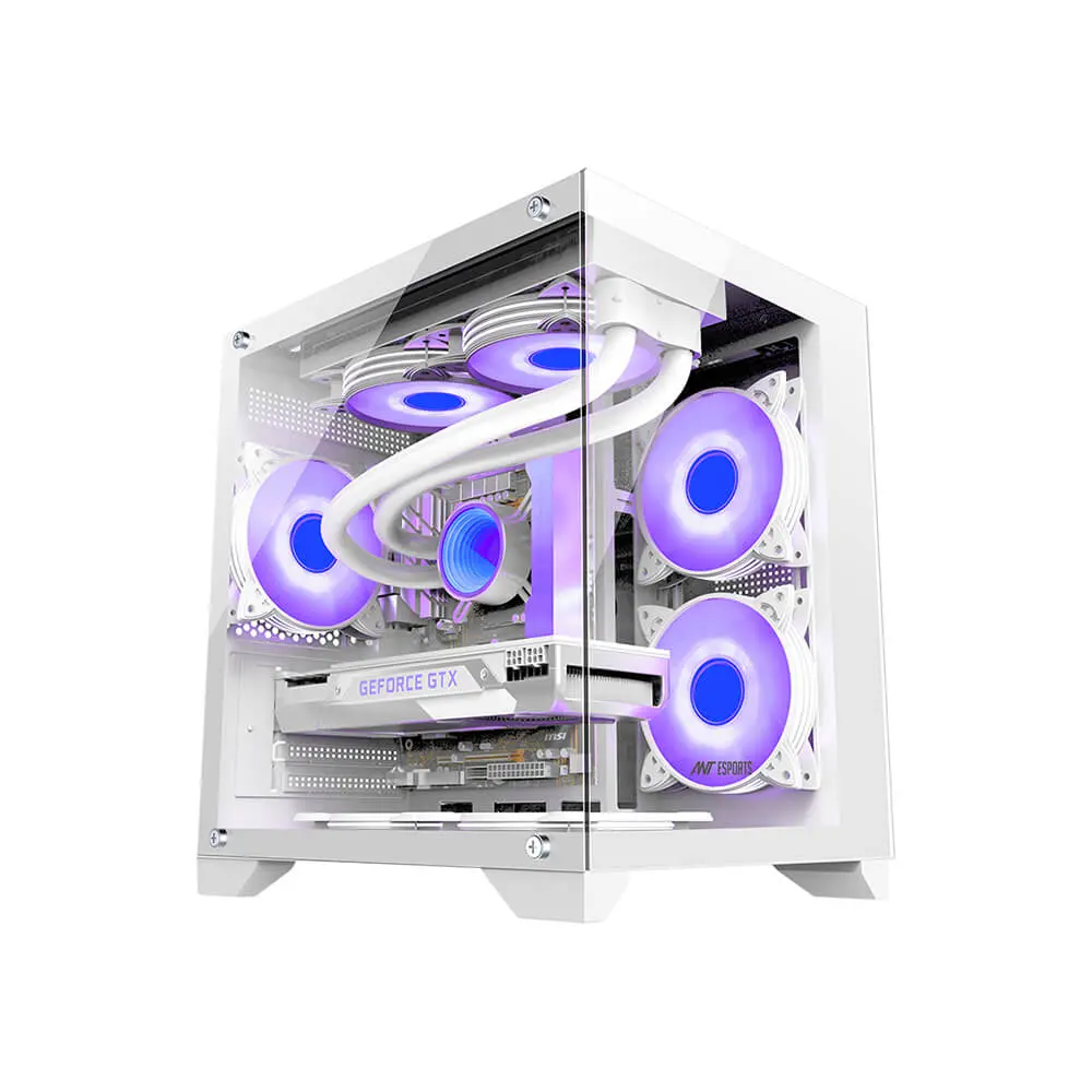 Ant Esports Crystal Z2 ARGB Mid Tower Gaming Cabinet – White