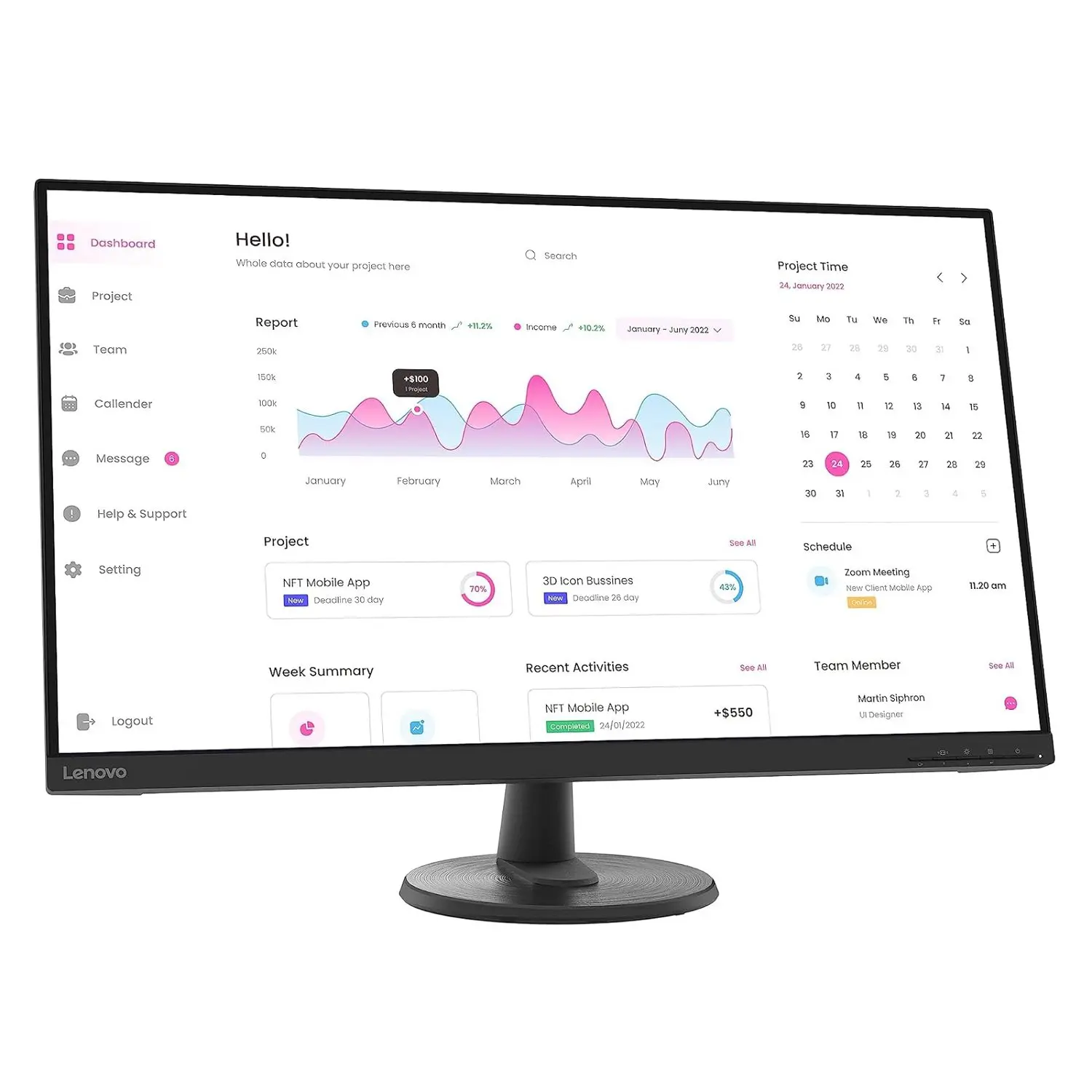 Lenovo D32 40 Full HD Monitor 31.5 inch Display 4ms Response Time