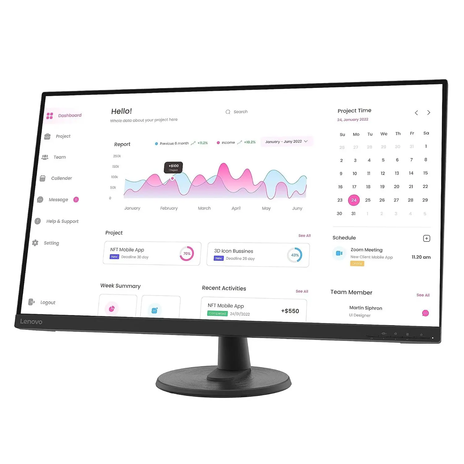 Lenovo D32 40 Full HD Monitor 31.5 inch Display 4ms Response Time