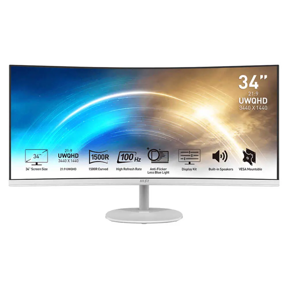 MSI PRO MP341CQW 34-Inch Ultra Wide QHD Curved Monitor