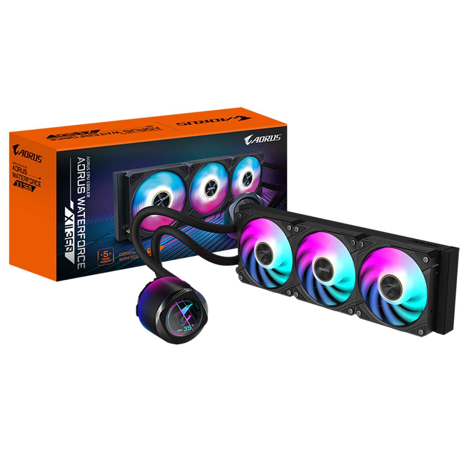 Gigabyte Aorus Waterforce X II 360 ARGB CPU Liquid Cooler