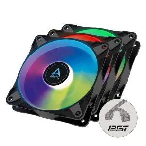 Arctic P12 PWM PST A-RGB 120mm Fan (Black) - 3 Pack