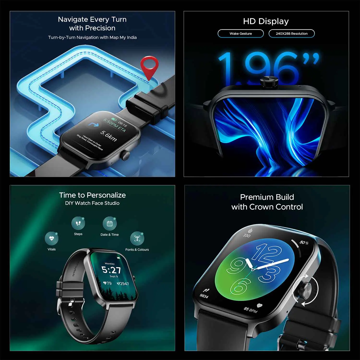 boAt Storm Call 3 Plus Bluetooth Calling Smartwatch - Active Black