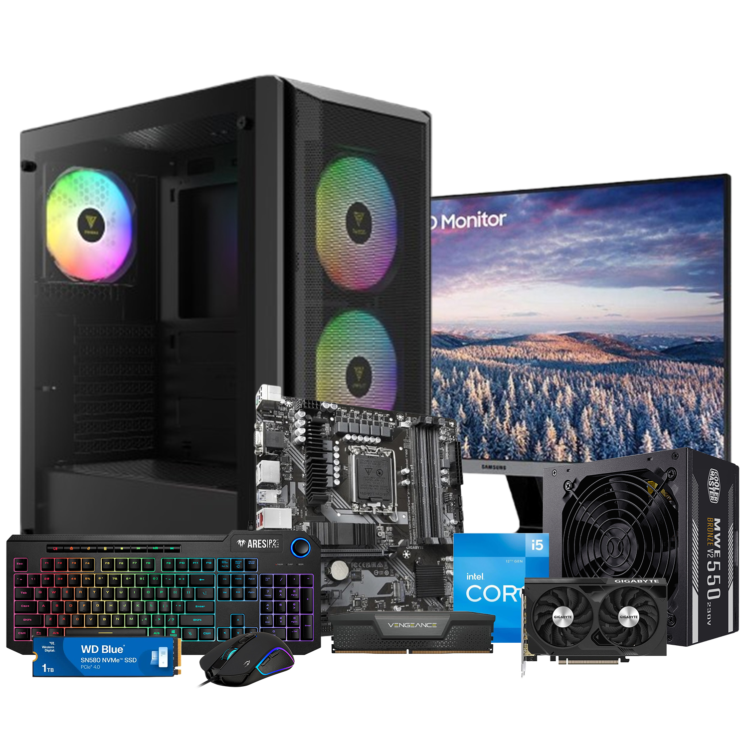 Mid-Range Desktop for Gaming – 11 | Intel Core i5 12th Gen, 16GB DDR5 RAM, 1TB SSD, RTX 4060 8GB GPU