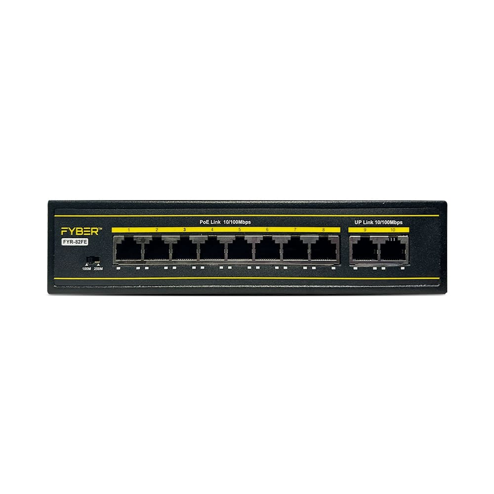 Fyber FYA-82FE 8+2 10/100 Mbps PoE Switch