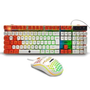Frontech KB0043 Nova king RGB Gaming Keyboard Mouse Combo - White-1