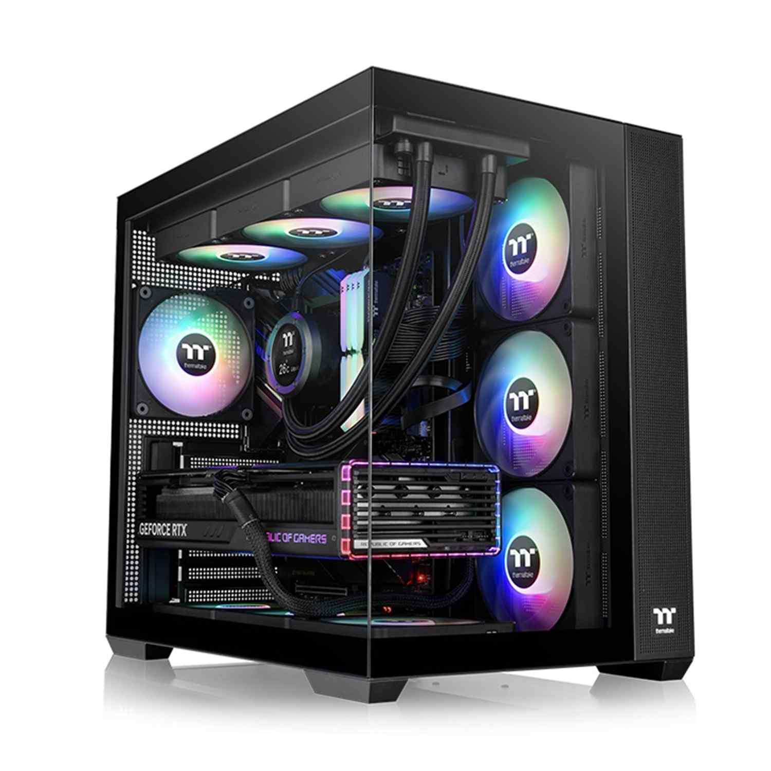 Thermaltake View 380 TG ARGB Mid Tower PC Cabinet Black 1 | Krgkart.com Thermaltake View 380 TG ARGB Mid Tower PC Cabinet - Black-1