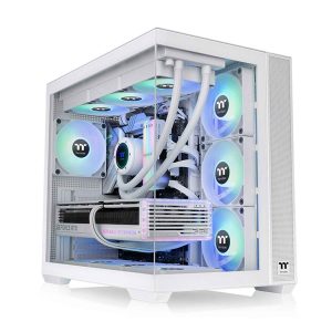 Thermaltake View 380 TG ARGB Snow Mid Tower PC Cabinet - White-1