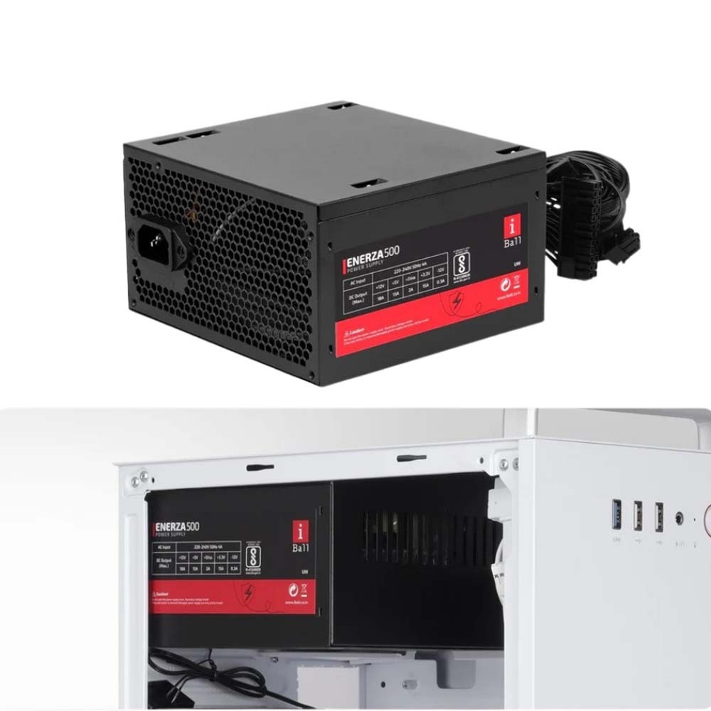 iBall ENERZA 500 500W Power Supply Black 4 | Krgkart.com iBall ENERZA 500 500W Power Supply - Black-4