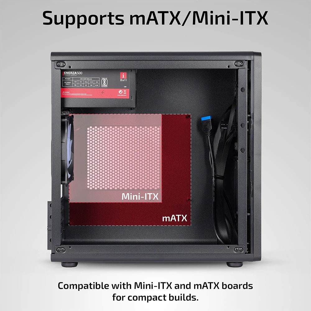 iBall MT 30 Mini Tower PC Cabinet with SMPS White 2 krgkart | Krgkart.com iBall MT 30 Mini Tower PC Cabinet with SMPS - White - Image 2