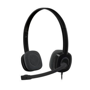 logitech H151 On-Ear Wired Stereo Headphone with Mic - Black-1