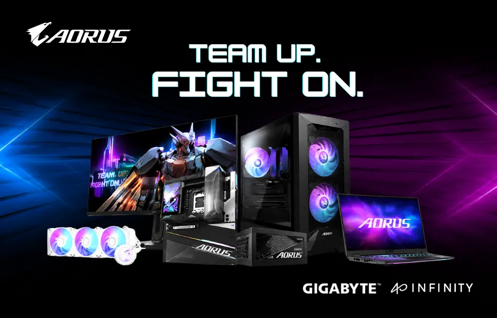 GIGABYTE TEAM UP. FIGHT ON. GIGABYTE MOB